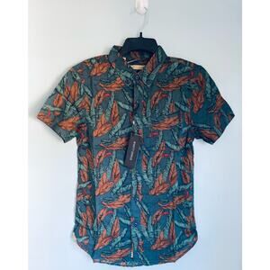 Short Sleeve Button Up Top Nifty Genius XS Tropical Men's